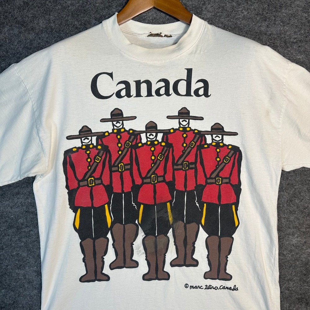 Vintage Single Stitch Marc Tetro T Shirt Royal Canadian Mounted Police‎ Tee